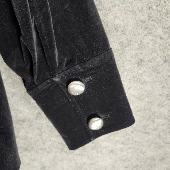 Michael Kors Black Velvet Womens Funnel Neck Button Front Jacket Plus Size 1X - Picture 13 of 16